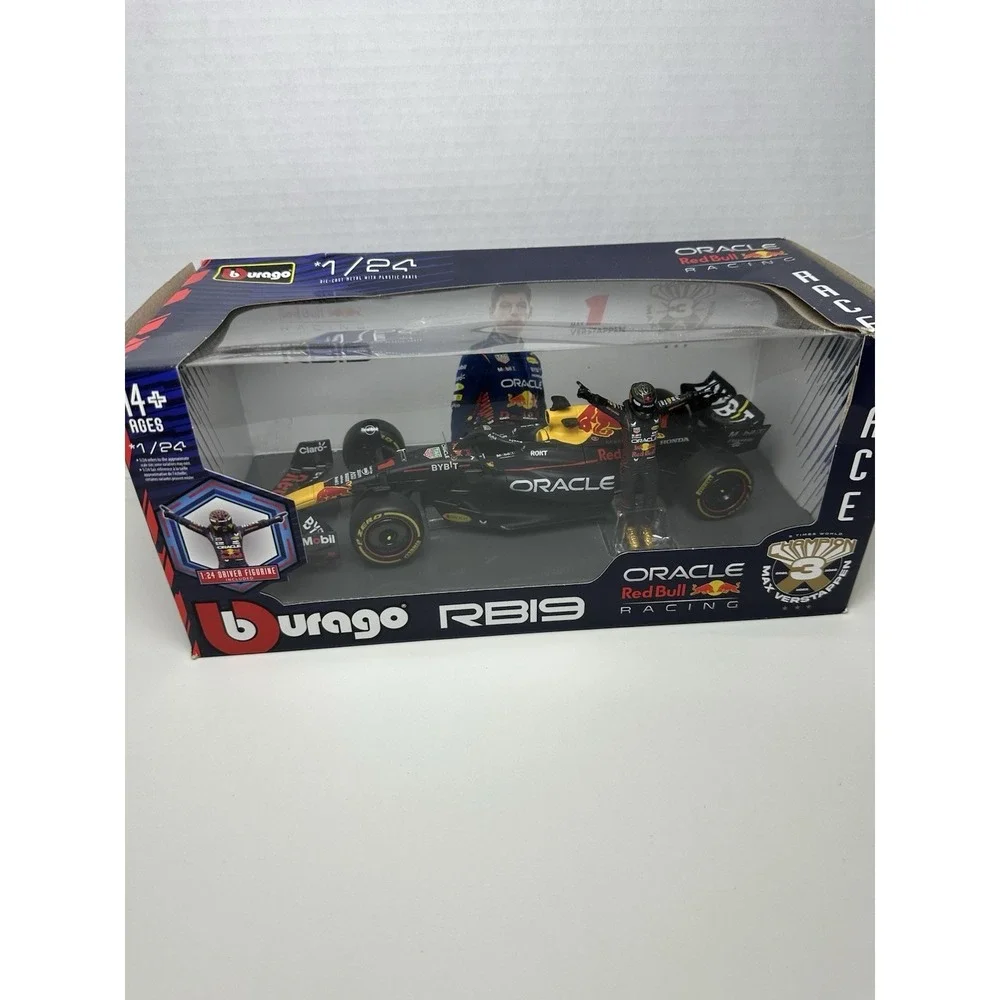 Bburago - 18-60061 - Oracle Red Bull RB19 & Verstappen #1 Figure- Scale 1:24